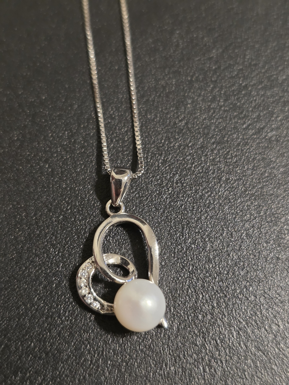 Carolyn Pollack Helzberg Sterling Silver 925 Pearl Open Heart Pendant Necklace